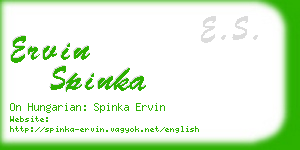 ervin spinka business card